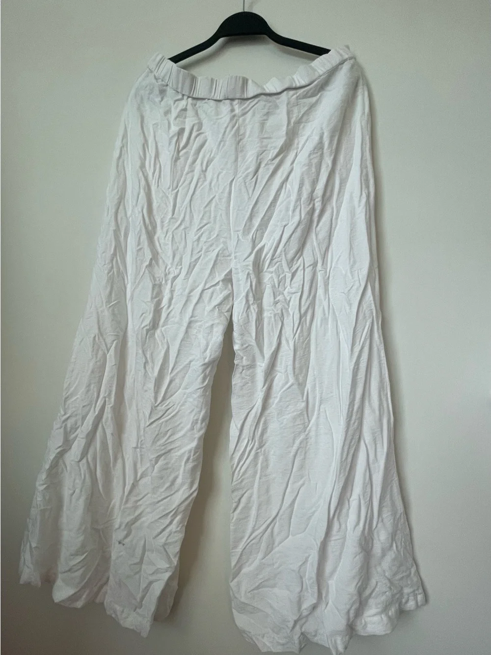 Vince Camuto Women's White Washer Twill Wide Leg Pants Size XL Boho Beach Comfy